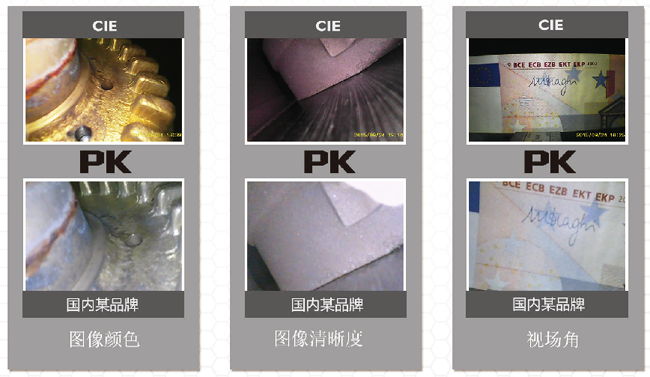 30萬像素的CMOS圖像傳感器讓CIE汽車內窺鏡的圖像顯示效果清晰、畫質感更好。